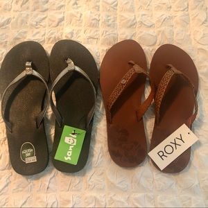 Lot of 2 size 10 SANUK & REEF flip flop NEW TAGS